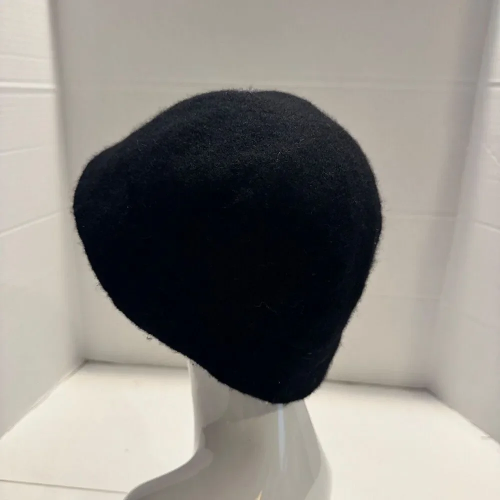 Betmar New York Black Wool Bucket Hat One Size